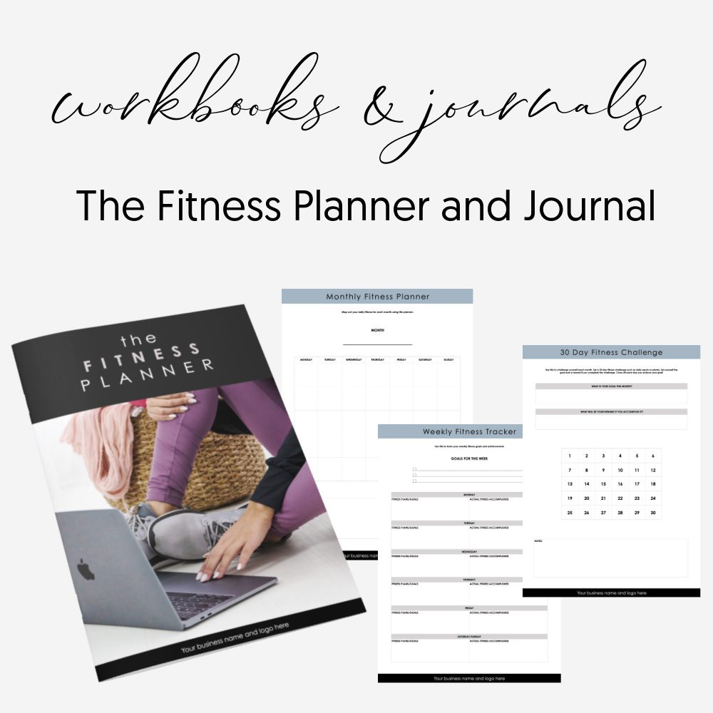 Done For You Editable Fitness Planner Workbook Journal