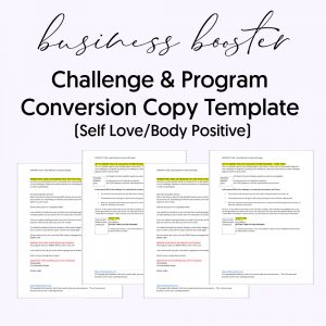 Challenge conversion Copy Template Self Love for coaches