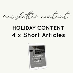 newsletter content holiday content