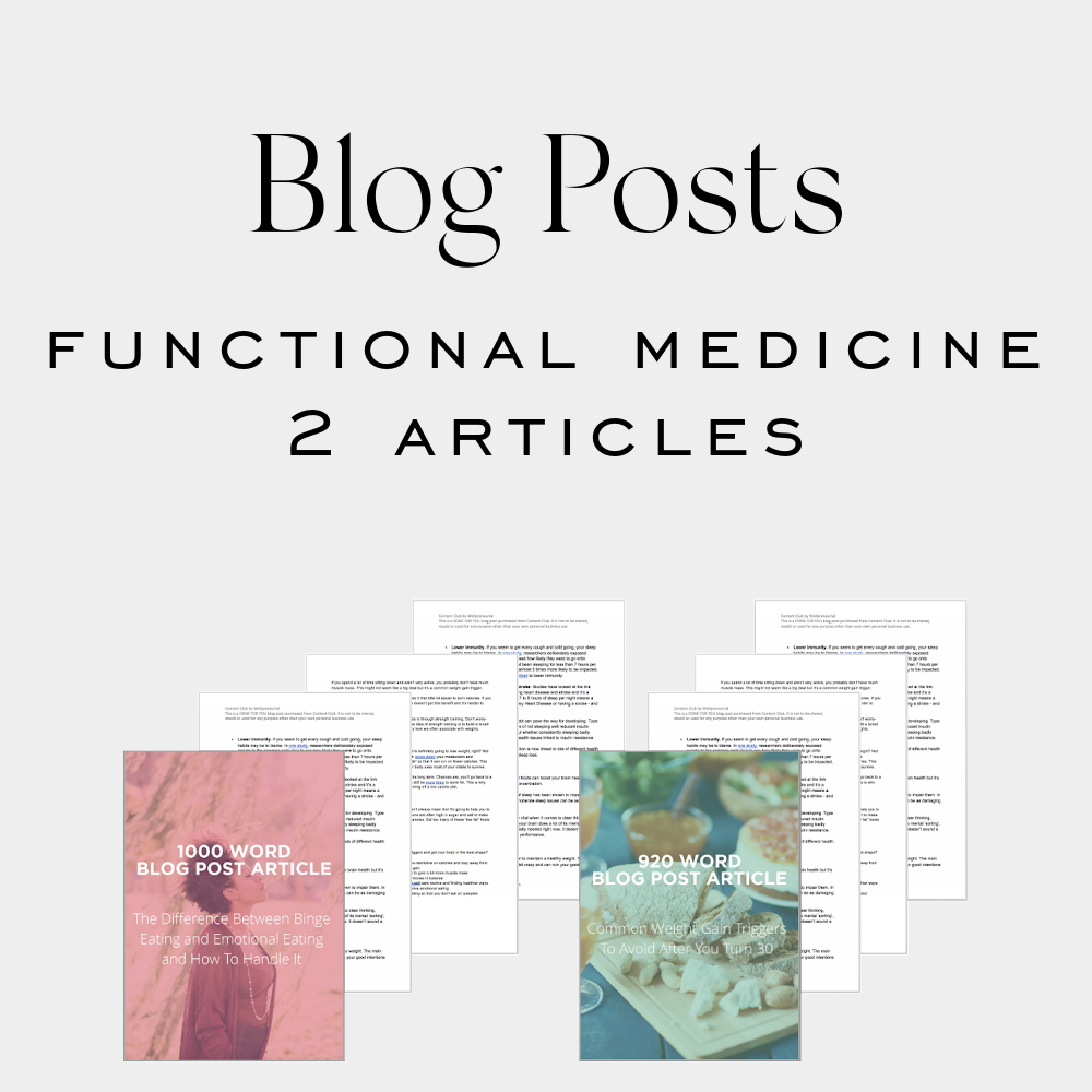 Blog Post Pack Functional Medicine