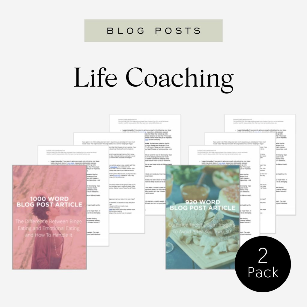 Blog post - Life Coaching Pack (Website Image)