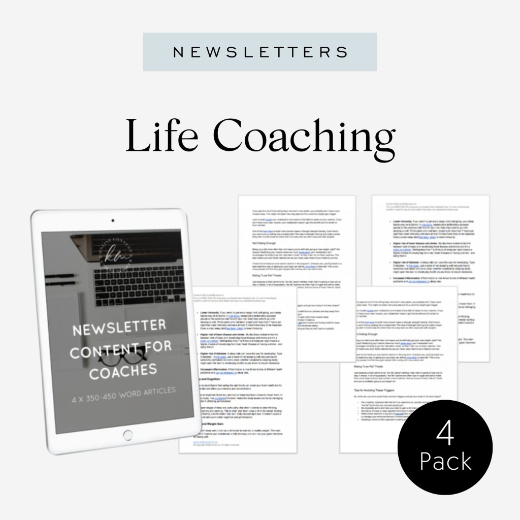 Newsletter - Life Coaching Content (Website Image)